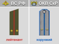 Казачьи чины и погоны СкР в сравнении с воинскими званиями ВС РФ (фото)